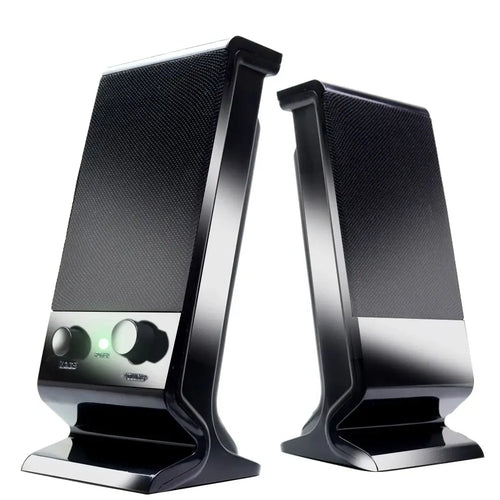 Compact USB Laptop Speakers with Volume Control (Black)