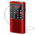 NNEOBA Mini Portable Pocket FM Radio Red