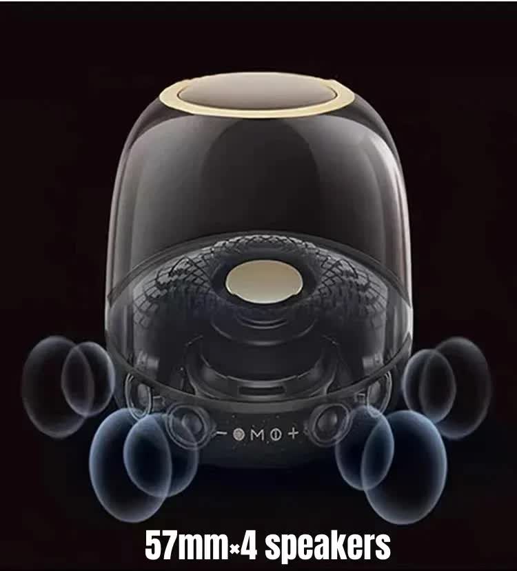 NNEDSZ LP90 White 360° Bluetooth Home Theater Speaker With One Microphone - LED Light Effect, 120W Surround Sound