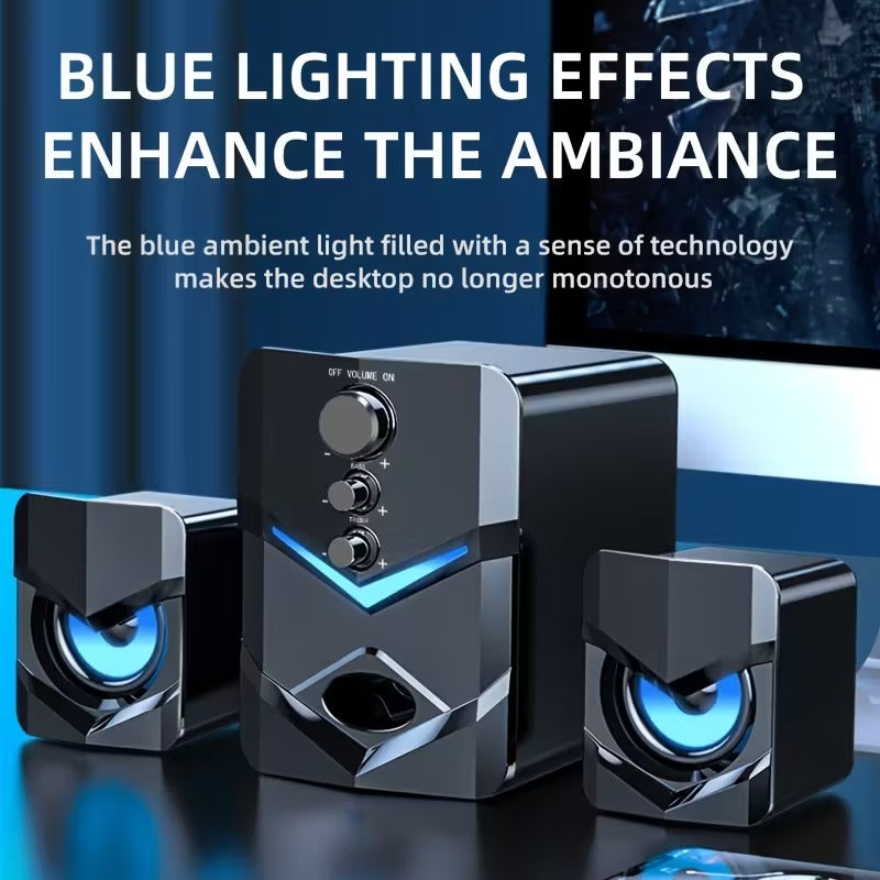 NNETM 2.1 Stereo Desktop Speaker with LED Lighting