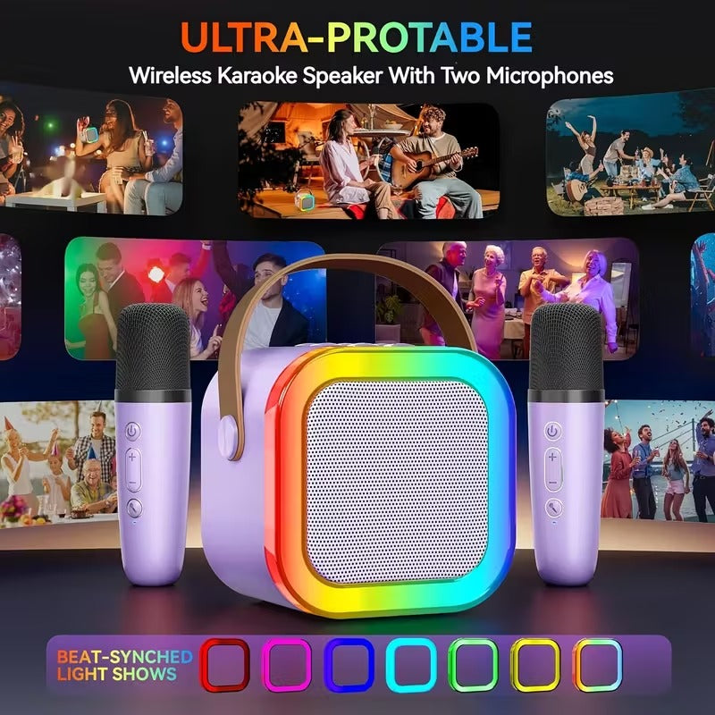 NNETM Wireless Mini Karaoke Machine with Microphones