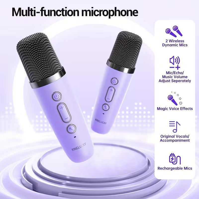 NNETM Wireless Mini Karaoke Machine with Microphones